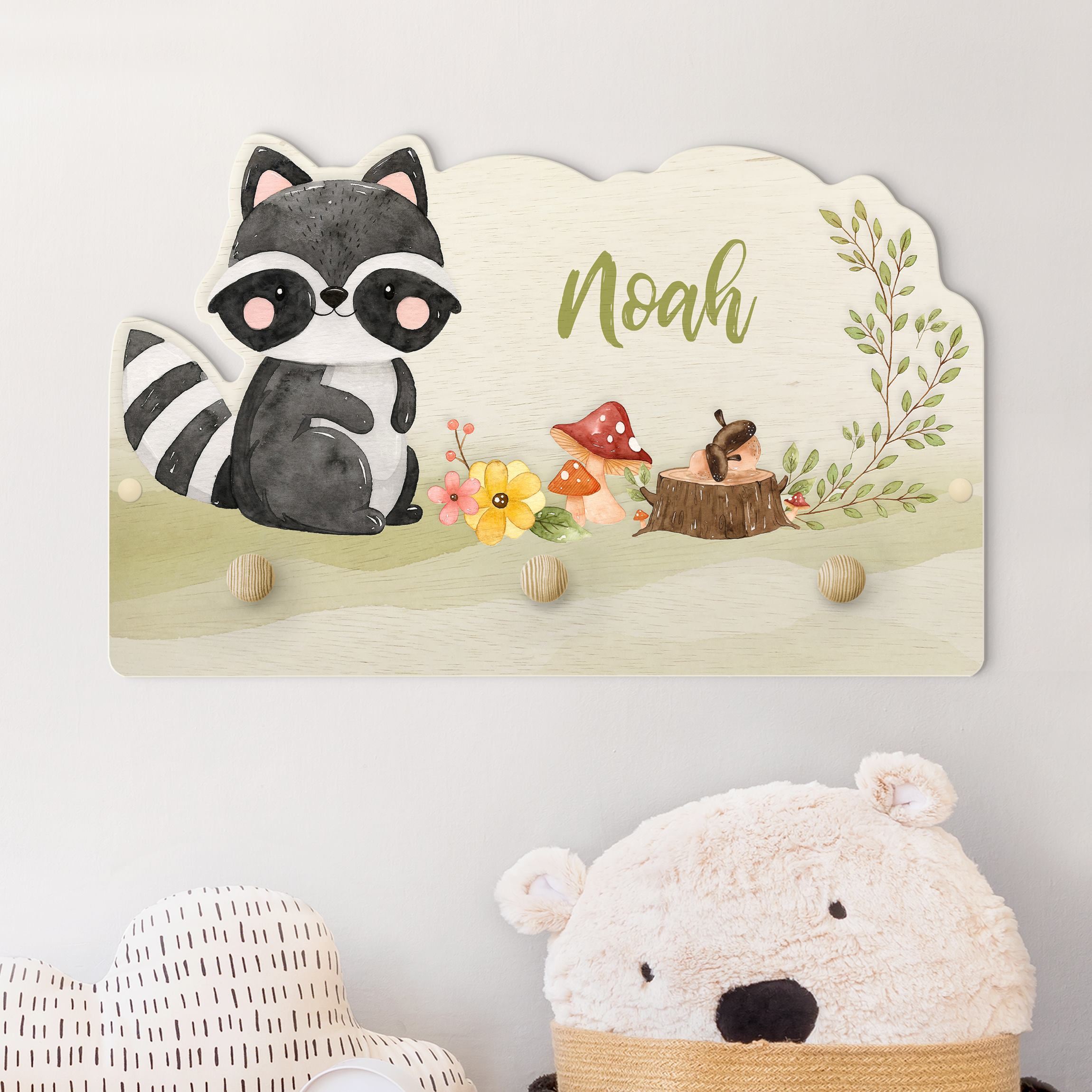 Bild von kindergarderobe holz mit namenjpg | Individuelle 🎁 persönliche 🎁 personalisierte Geschenke bedruckt ▪ bestickt ▪ graviert