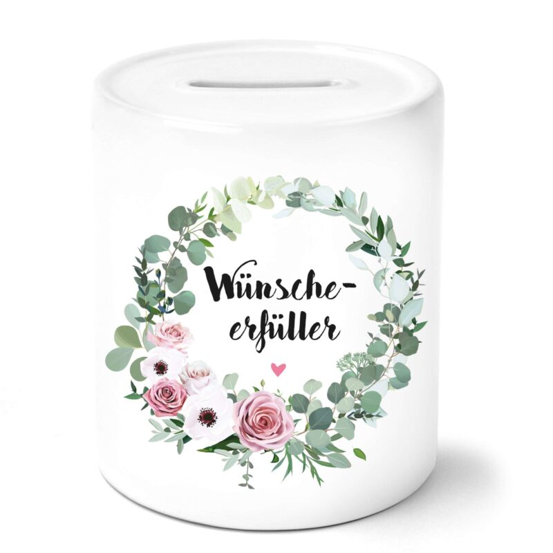 Bild von wuenscheerfueller mit blumenkrjpg | Individuelle 🎁 persönliche 🎁 personalisierte Geschenke bedruckt ▪ bestickt ▪ graviert