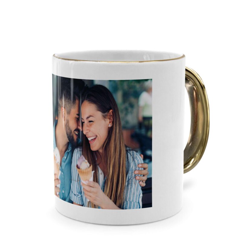 Bild von fototasse goldener henkeljpg | Individuelle 🎁 persönliche 🎁 personalisierte Geschenke bedruckt ▪ bestickt ▪ graviert