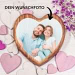 Bild von herz aus holz mit wunschfotojpg | Individuelle 🎁 persönliche 🎁 personalisierte Geschenke bedruckt ▪ bestickt ▪ graviert