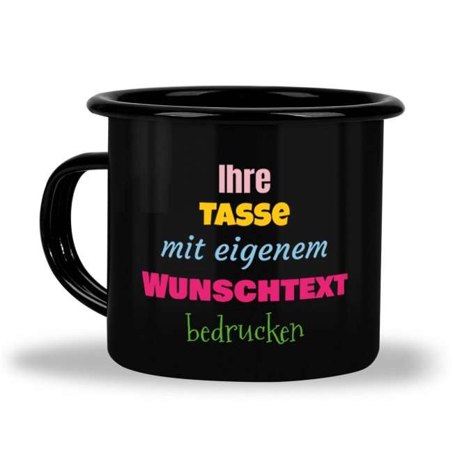 Bild von schwarze emaille tasse selbstjpg | Individuelle 🎁 persönliche 🎁 personalisierte Geschenke bedruckt ▪ bestickt ▪ graviert