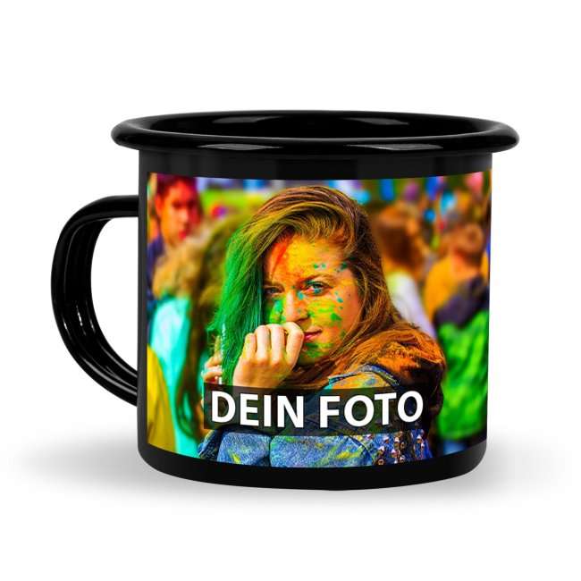 Bild von schwarze emaille tasse selbstjpg | Individuelle 🎁 persönliche 🎁 personalisierte Geschenke bedruckt ▪ bestickt ▪ graviert