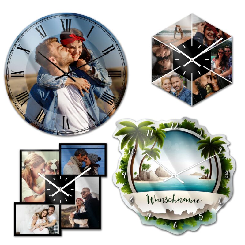 Bild von wanduhr mit foto gestalten fjpg | Individuelle 🎁 persönliche 🎁 personalisierte Geschenke bedruckt ▪ bestickt ▪ graviert