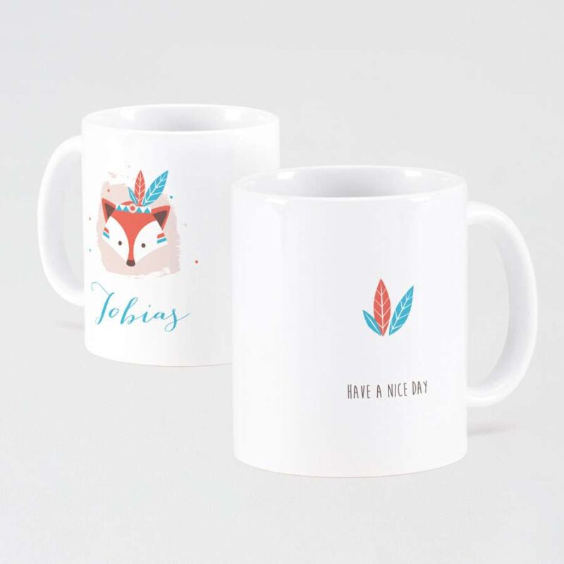 Bild von bedruckte tasse indianer fuchsjpg | Individuelle 🎁 persönliche 🎁 personalisierte Geschenke bedruckt ▪ bestickt ▪ graviert