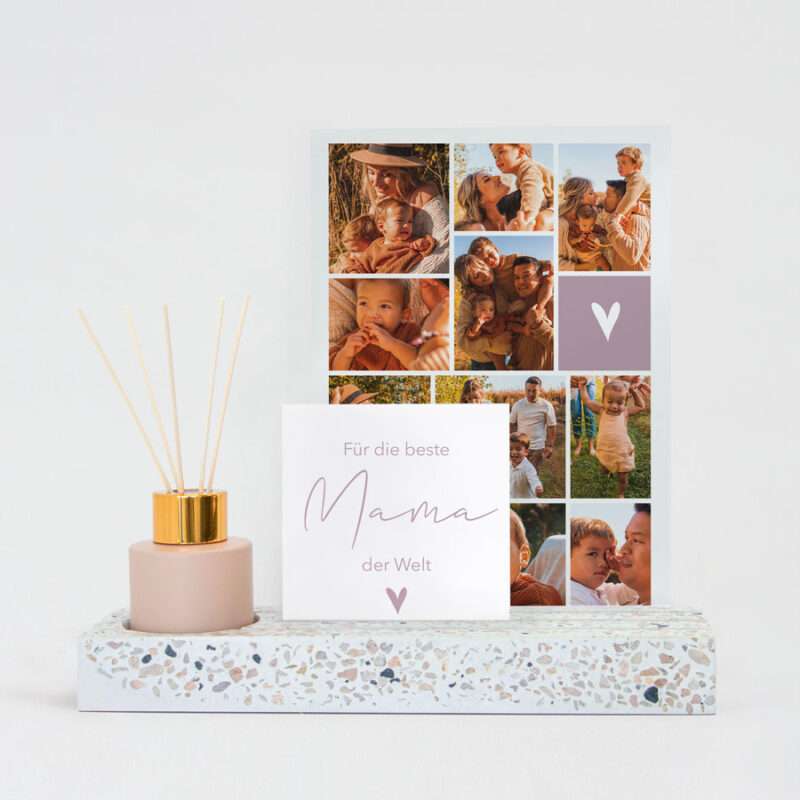 Bild von   terrazzo fotohalter bestejpg | Individuelle 🎁 persönliche 🎁 personalisierte Geschenke bedruckt ▪ bestickt ▪ graviert