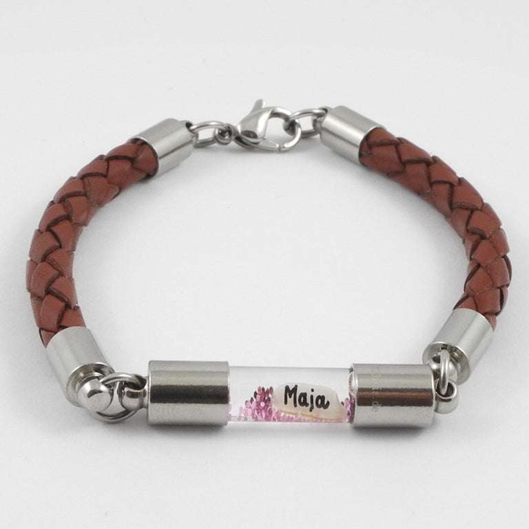 Bild von armband mit namen leder braunjpg | Individuelle 🎁 persönliche 🎁 personalisierte Geschenke bedruckt ▪ bestickt ▪ graviert