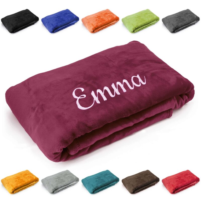 Bild von kuscheldecke mit name oder wunjpg | Individuelle 🎁 persönliche 🎁 personalisierte Geschenke bedruckt ▪ bestickt ▪ graviert