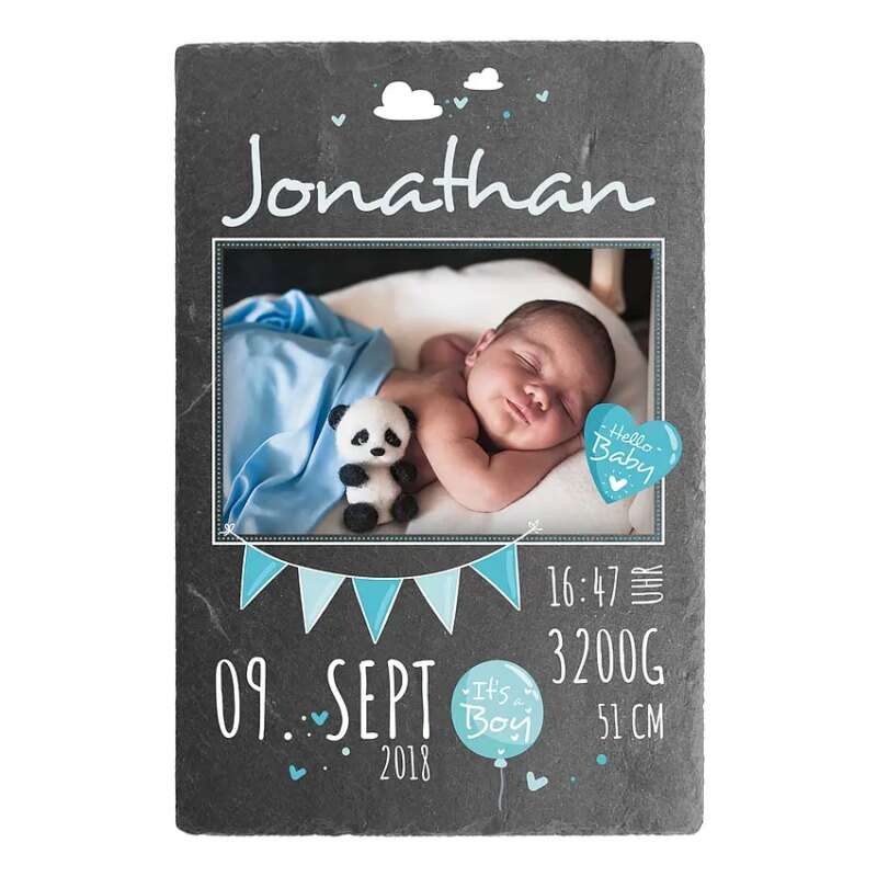 Bild von schild zur geburt eines babysjpg | Individuelle 🎁 persönliche 🎁 personalisierte Geschenke bedruckt ▪ bestickt ▪ graviert