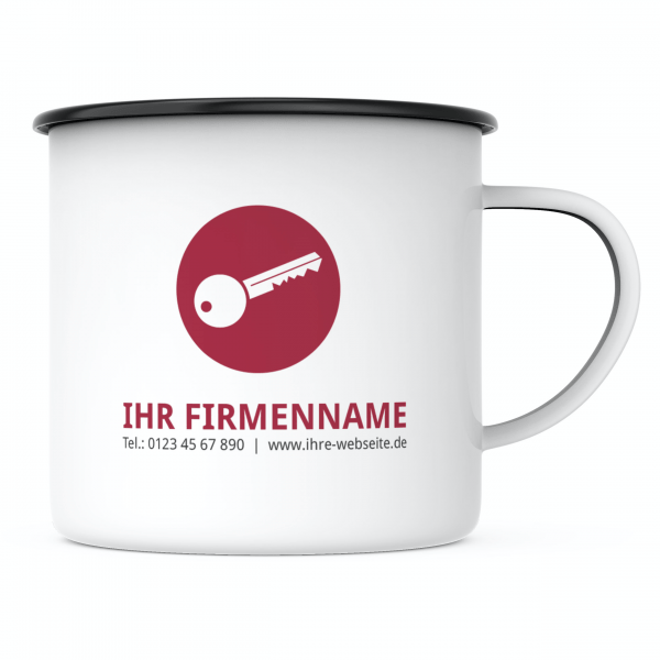 Bild von emaille tasse gewerbe verscpng | Individuelle 🎁 persönliche 🎁 personalisierte Geschenke bedruckt ▪ bestickt ▪ graviert