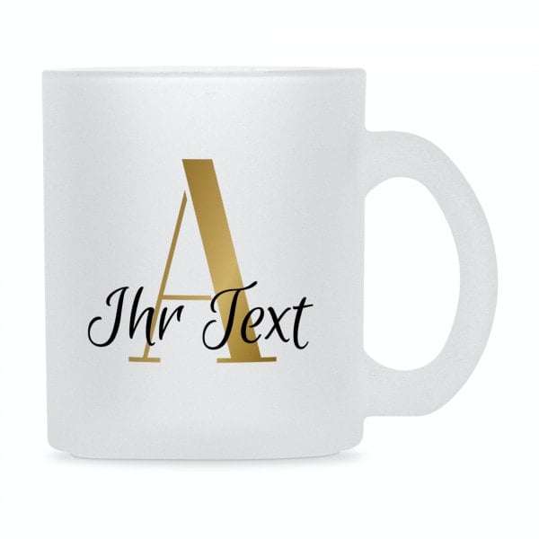 Bild von   glastasse mit buchstabe indijpg | Individuelle 🎁 persönliche 🎁 personalisierte Geschenke bedruckt ▪ bestickt ▪ graviert