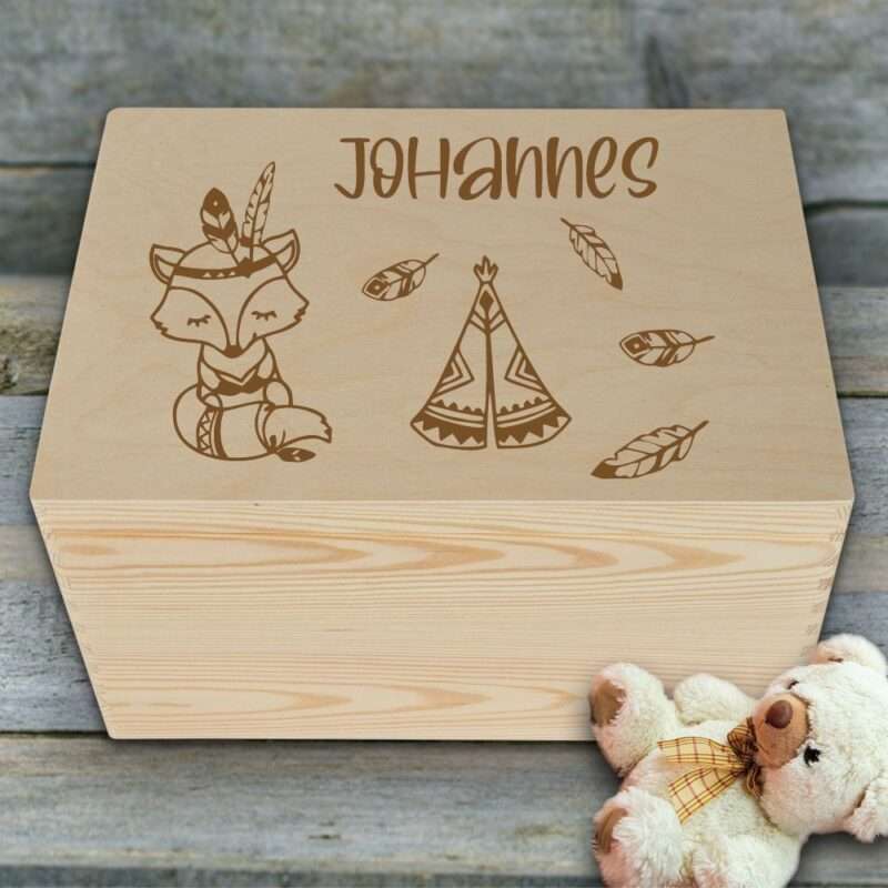 Bild von aufbewahrungsbox holz mit inidjpg | Individuelle 🎁 persönliche 🎁 personalisierte Geschenke bedruckt ▪ bestickt ▪ graviert