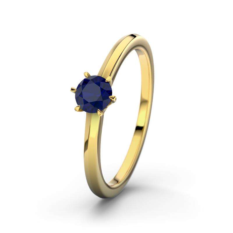 Bild von blauer saphir gelbgoldring sanjpg | Individuelle 🎁 persönliche 🎁 personalisierte Geschenke bedruckt ▪ bestickt ▪ graviert