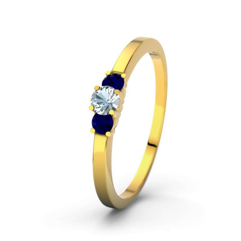 Bild von   blauer saphir gelbgoldring shajpg | Individuelle 🎁 persönliche 🎁 personalisierte Geschenke bedruckt ▪ bestickt ▪ graviert