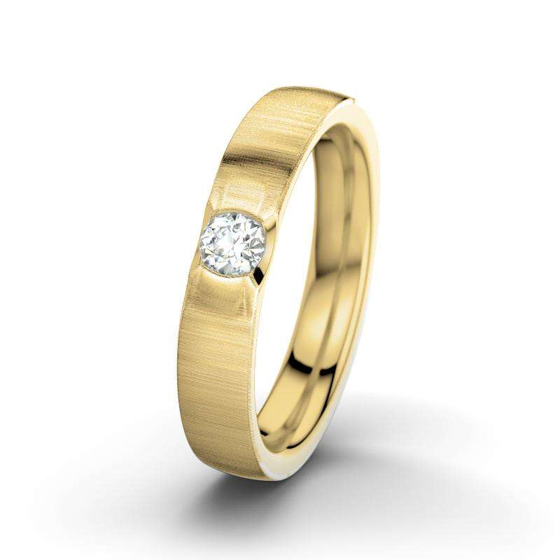 Bild von   diamant gelbgold quermattringjpg | Individuelle 🎁 persönliche 🎁 personalisierte Geschenke bedruckt ▪ bestickt ▪ graviert