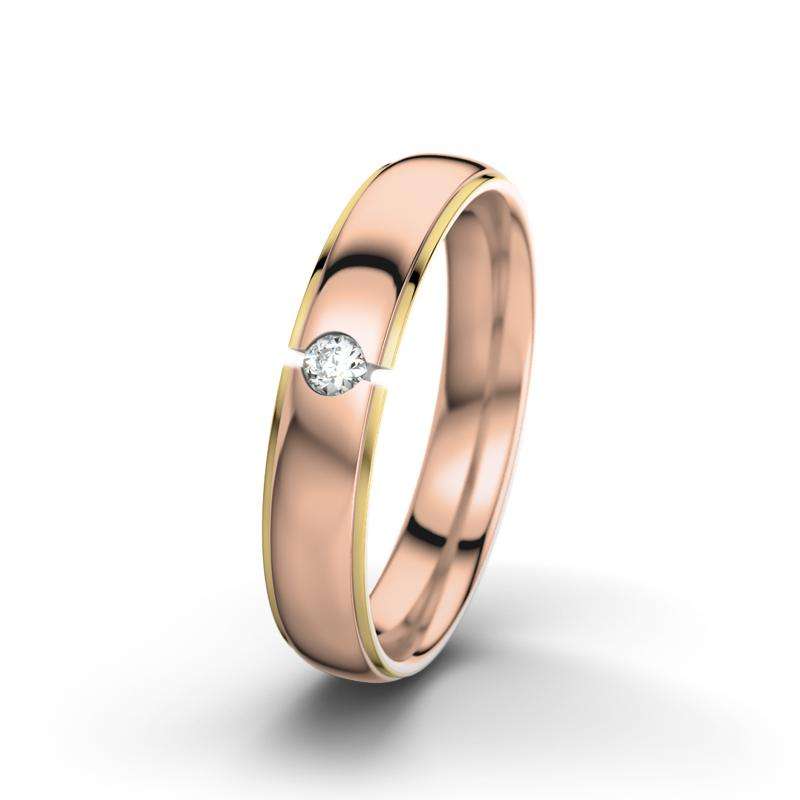 Bild von   diamant rotgold poliertring jojpg | Individuelle 🎁 persönliche 🎁 personalisierte Geschenke bedruckt ▪ bestickt ▪ graviert