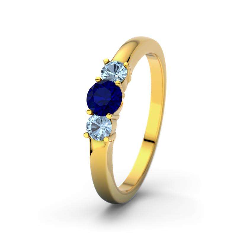 Bild von   blauer saphir gelbgoldring roujpg | Individuelle 🎁 persönliche 🎁 personalisierte Geschenke bedruckt ▪ bestickt ▪ graviert