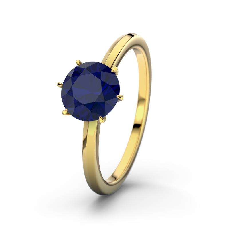 Bild von blauer saphir gelbgoldring alhjpg | Individuelle 🎁 persönliche 🎁 personalisierte Geschenke bedruckt ▪ bestickt ▪ graviert