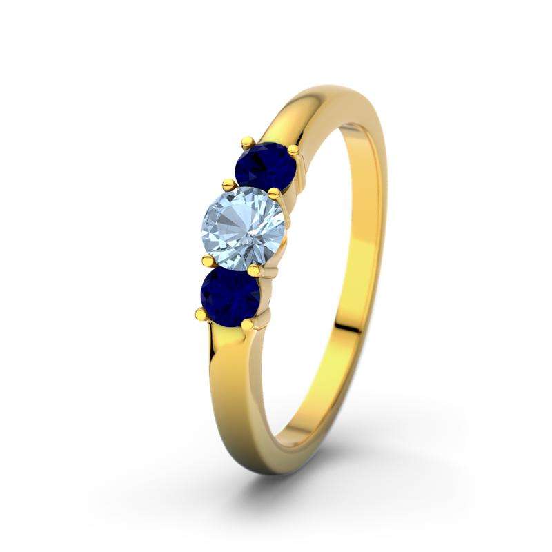 Bild von   blauer topas gelbgoldring roubjpg | Individuelle 🎁 persönliche 🎁 personalisierte Geschenke bedruckt ▪ bestickt ▪ graviert