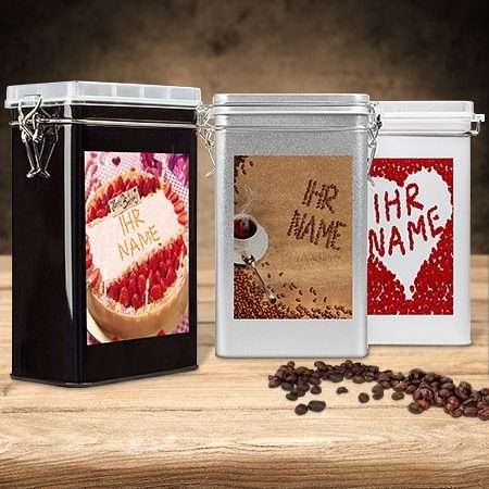 Bild von kaffeedose mit namenjpg | Individuelle 🎁 persönliche 🎁 personalisierte Geschenke bedruckt ▪ bestickt ▪ graviert