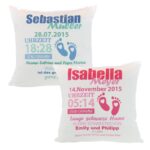 Bild von kissen zur taufe mit personajpg | Individuelle 🎁 persönliche 🎁 personalisierte Geschenke bedruckt ▪ bestickt ▪ graviert