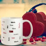 Bild von tasse mit zwei wunschnamenjpg | Individuelle 🎁 persönliche 🎁 personalisierte Geschenke bedruckt ▪ bestickt ▪ graviert