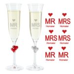 Bild von sektglas set mrs and mrjpg | Individuelle 🎁 persönliche 🎁 personalisierte Geschenke bedruckt ▪ bestickt ▪ graviert