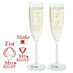 Bild von   sektglas set brautpaarjpg | Individuelle 🎁 persönliche 🎁 personalisierte Geschenke bedruckt ▪ bestickt ▪ graviert