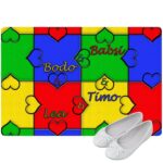 Bild von fussmatte herzpuzzlejpg | Individuelle 🎁 persönliche 🎁 personalisierte Geschenke bedruckt ▪ bestickt ▪ graviert