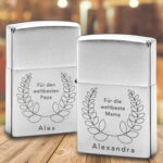 Bild von zippo beste eltern mit persojpg | Individuelle 🎁 persönliche 🎁 personalisierte Geschenke bedruckt ▪ bestickt ▪ graviert