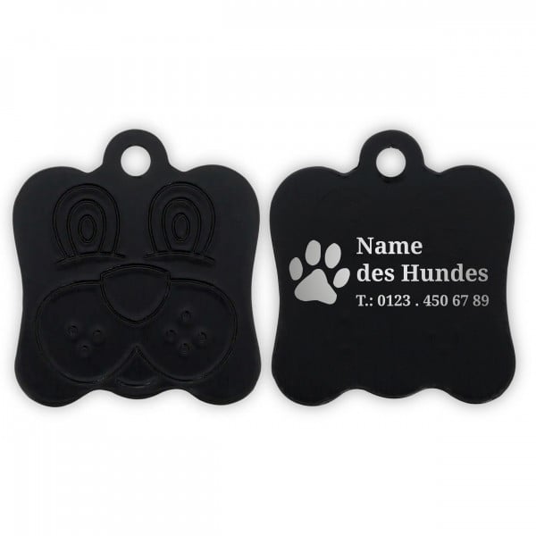 Bild von   hundemarke hundekopf gravurjpg | Individuelle 🎁 persönliche 🎁 personalisierte Geschenke bedruckt ▪ bestickt ▪ graviert