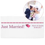 Bild von handtuch just marriedjpg | Individuelle 🎁 persönliche 🎁 personalisierte Geschenke bedruckt ▪ bestickt ▪ graviert