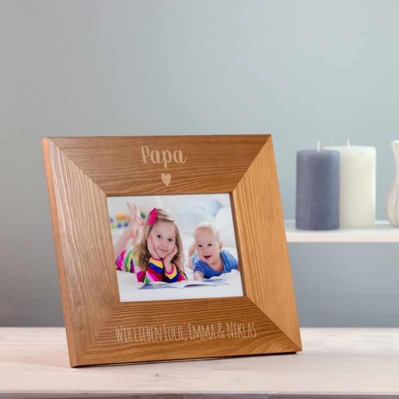 Bild von bilderrahmen aus holz mit gravjpg | Individuelle 🎁 persönliche 🎁 personalisierte Geschenke bedruckt ▪ bestickt ▪ graviert