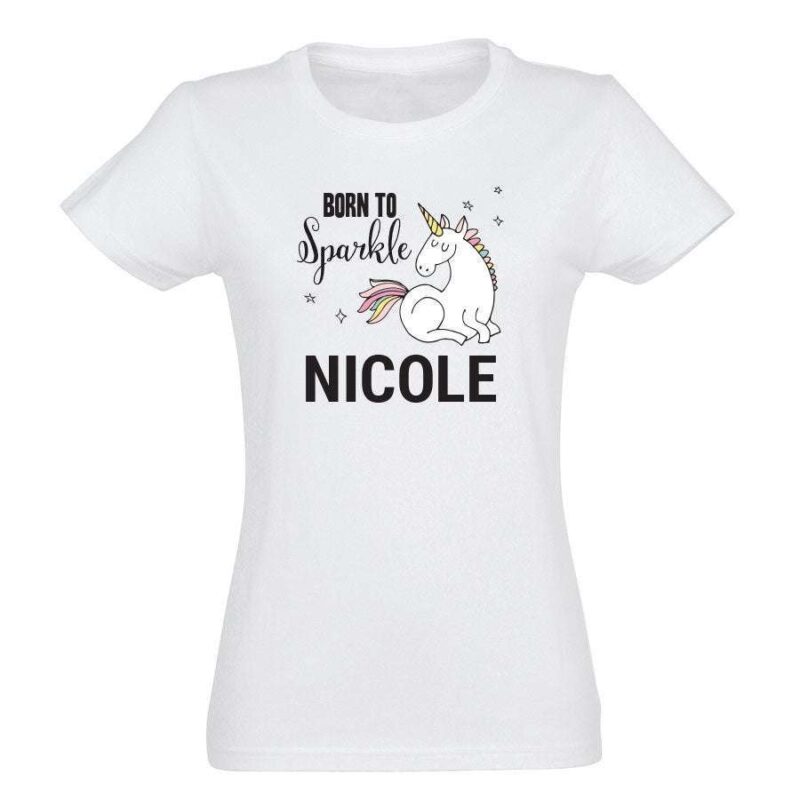 Bild von einhorn t shirt damen weissjpg | Individuelle 🎁 persönliche 🎁 personalisierte Geschenke bedruckt ▪ bestickt ▪ graviert