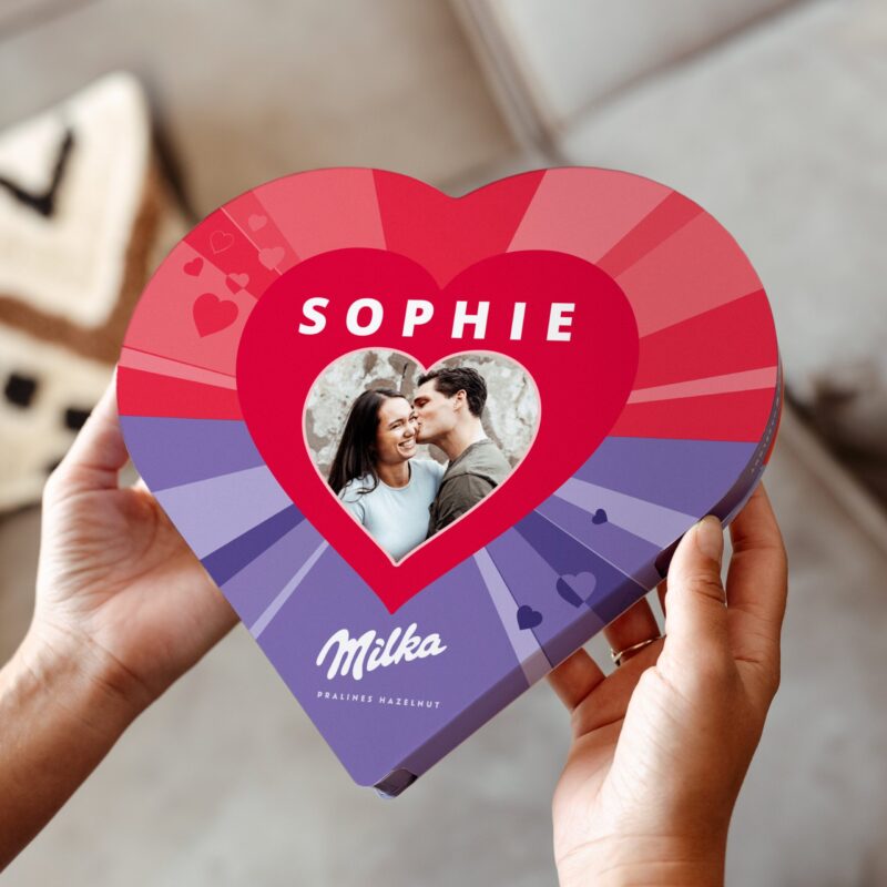 Bild von milka herz mit name und fotojpg | Individuelle 🎁 persönliche 🎁 personalisierte Geschenke bedruckt ▪ bestickt ▪ graviert