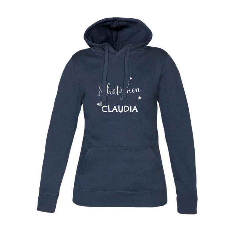 Bild von hoodie damen navy ljpg | Individuelle 🎁 persönliche 🎁 personalisierte Geschenke bedruckt ▪ bestickt ▪ graviert