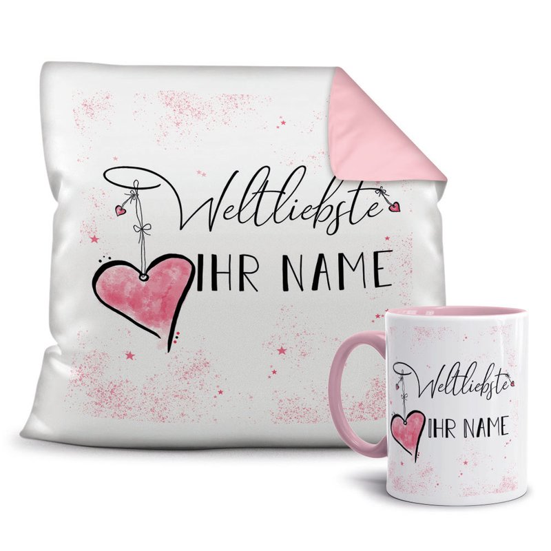 Bild von geschenk set namenstasse plusjpg | Individuelle 🎁 persönliche 🎁 personalisierte Geschenke bedruckt ▪ bestickt ▪ graviert