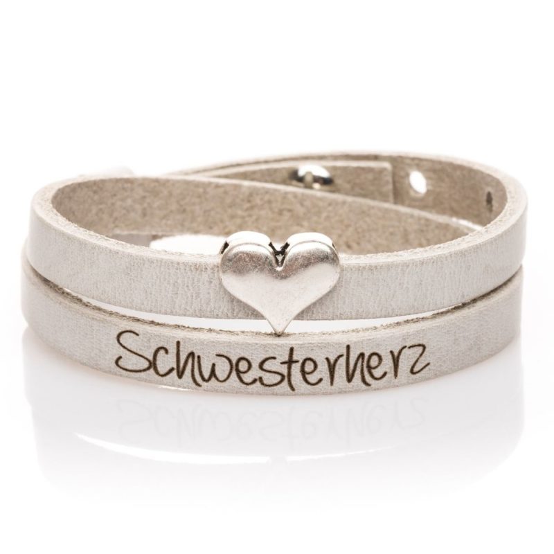 Bild von lederarmband hellgrau doppeltjpg | Individuelle 🎁 persönliche 🎁 personalisierte Geschenke bedruckt ▪ bestickt ▪ graviert