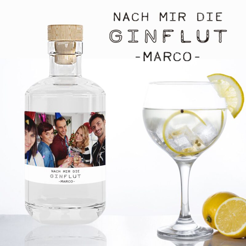 Bild von gin mit fotoetikett und personjpg | Individuelle 🎁 persönliche 🎁 personalisierte Geschenke bedruckt ▪ bestickt ▪ graviert