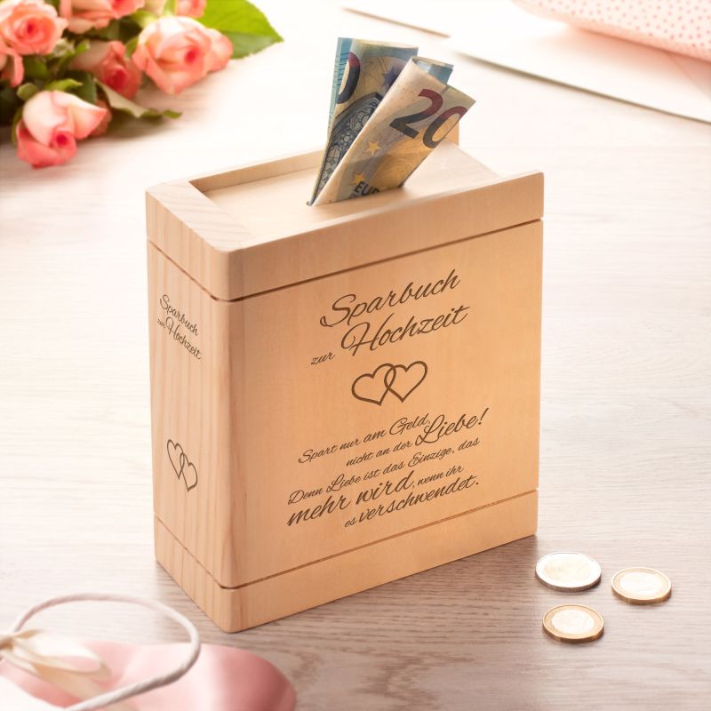 Bild von spardose buch aus holz zur hocjpg | Individuelle 🎁 persönliche 🎁 personalisierte Geschenke bedruckt ▪ bestickt ▪ graviert