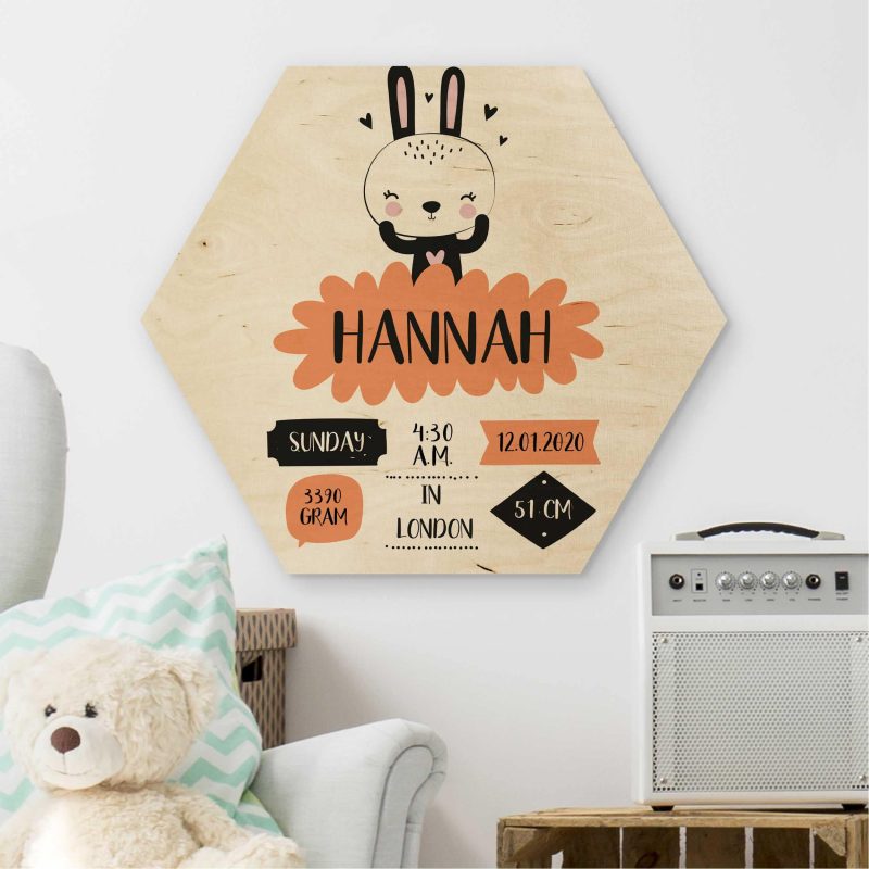 Bild von hexagon holzbild kinderzimmerjpg | Individuelle 🎁 persönliche 🎁 personalisierte Geschenke bedruckt ▪ bestickt ▪ graviert