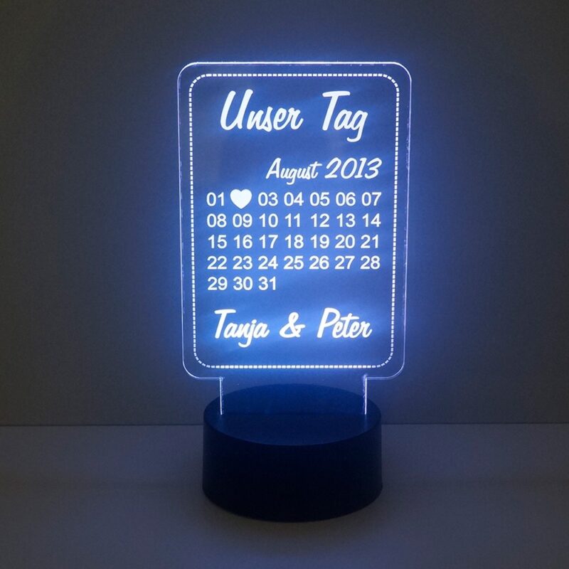 Bild von led kalender aus acryl unserjpg | Individuelle 🎁 persönliche 🎁 personalisierte Geschenke bedruckt ▪ bestickt ▪ graviert