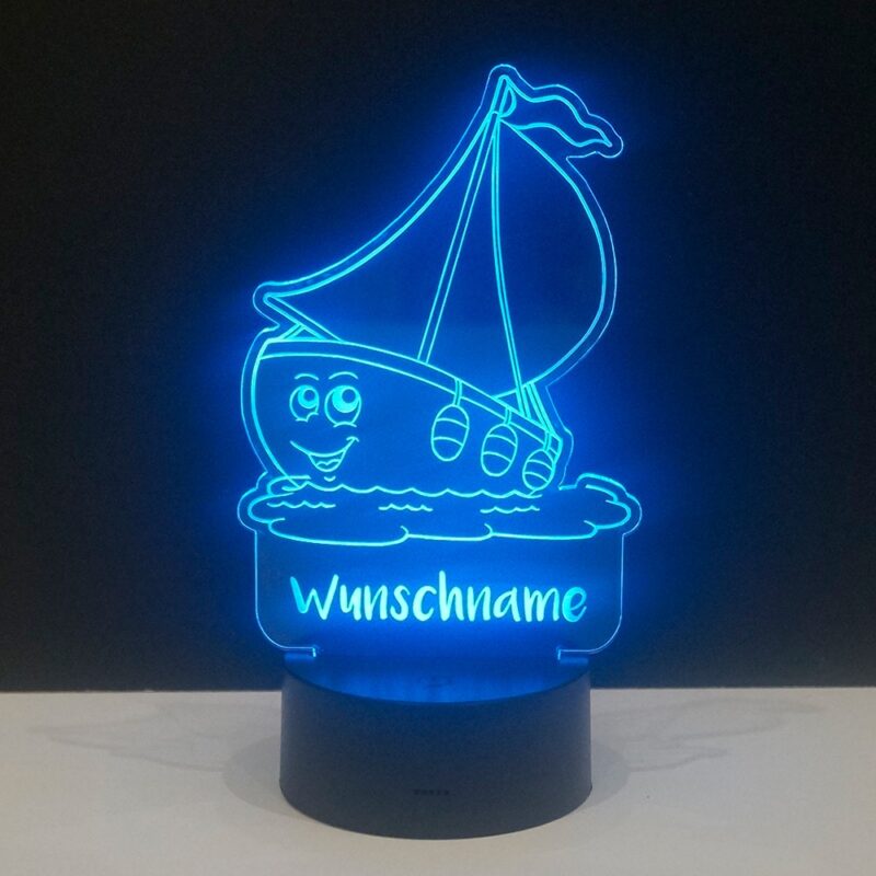 Bild von led licht schiff mit wunschnamjpg | Individuelle 🎁 persönliche 🎁 personalisierte Geschenke bedruckt ▪ bestickt ▪ graviert