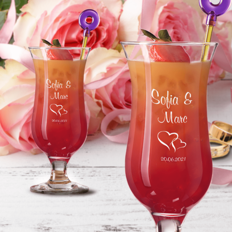 Bild von cocktailglas set mit wunschnampng | Individuelle 🎁 persönliche 🎁 personalisierte Geschenke bedruckt ▪ bestickt ▪ graviert