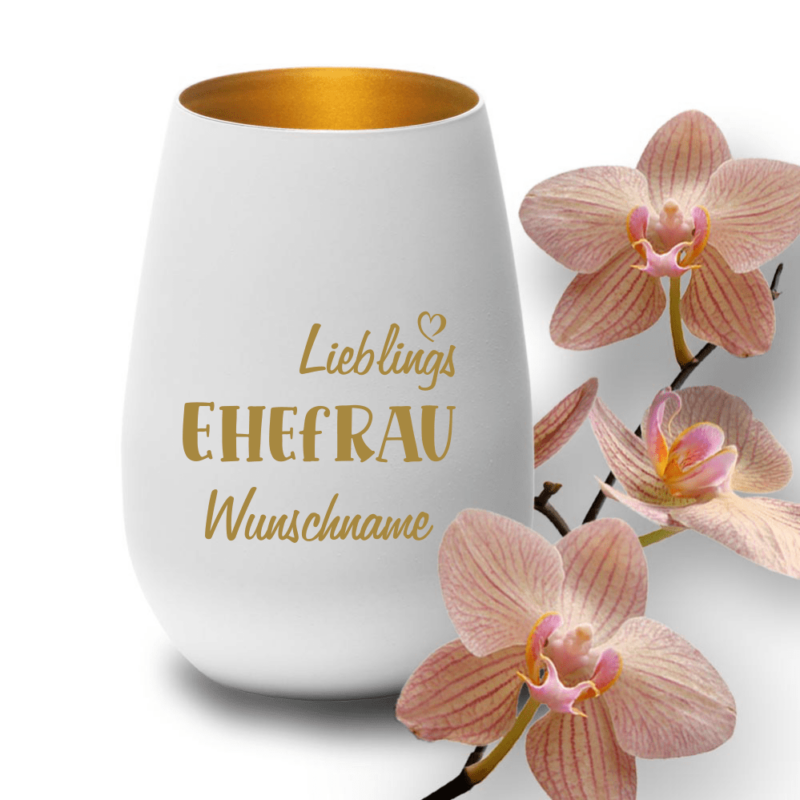 Bild von deko windlicht lieblings ehefrpng | Individuelle 🎁 persönliche 🎁 personalisierte Geschenke bedruckt ▪ bestickt ▪ graviert