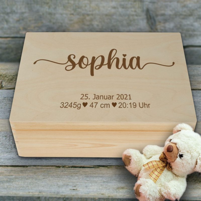 Bild von erinnerungskiste zur geburt mijpg | Individuelle 🎁 persönliche 🎁 personalisierte Geschenke bedruckt ▪ bestickt ▪ graviert