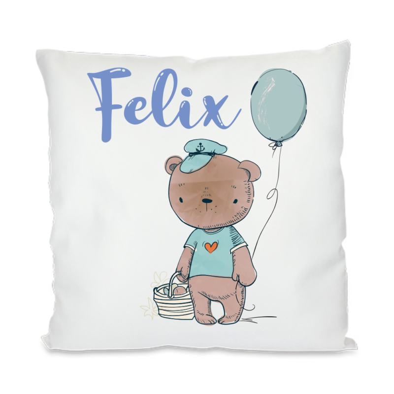 Bild von kissen mit namen teddypng | Individuelle 🎁 persönliche 🎁 personalisierte Geschenke bedruckt ▪ bestickt ▪ graviert