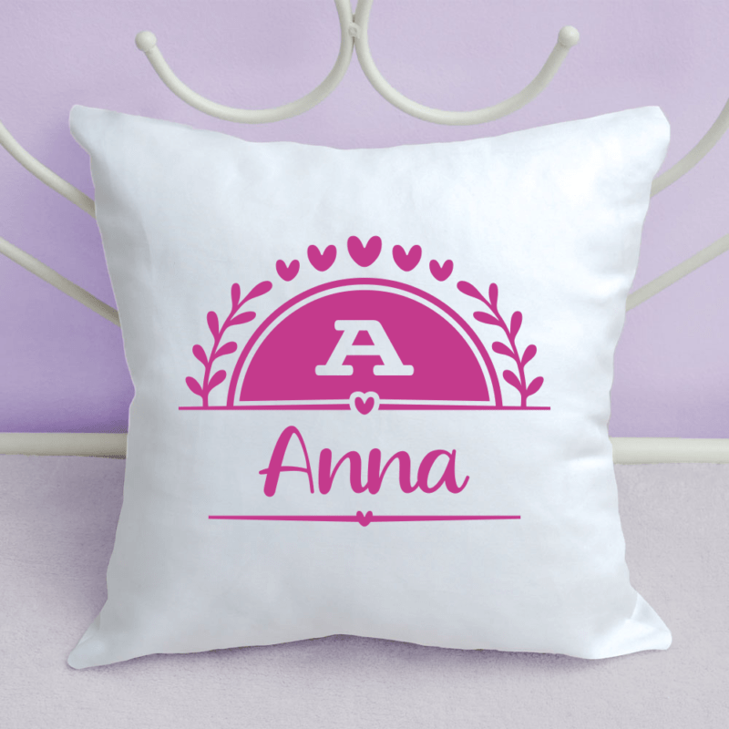 Bild von namenskissen mit monogramm undpng | Individuelle 🎁 persönliche 🎁 personalisierte Geschenke bedruckt ▪ bestickt ▪ graviert