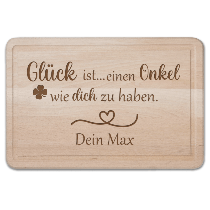 Bild von schneidebrett glueck ist einenpng | Individuelle 🎁 persönliche 🎁 personalisierte Geschenke bedruckt ▪ bestickt ▪ graviert