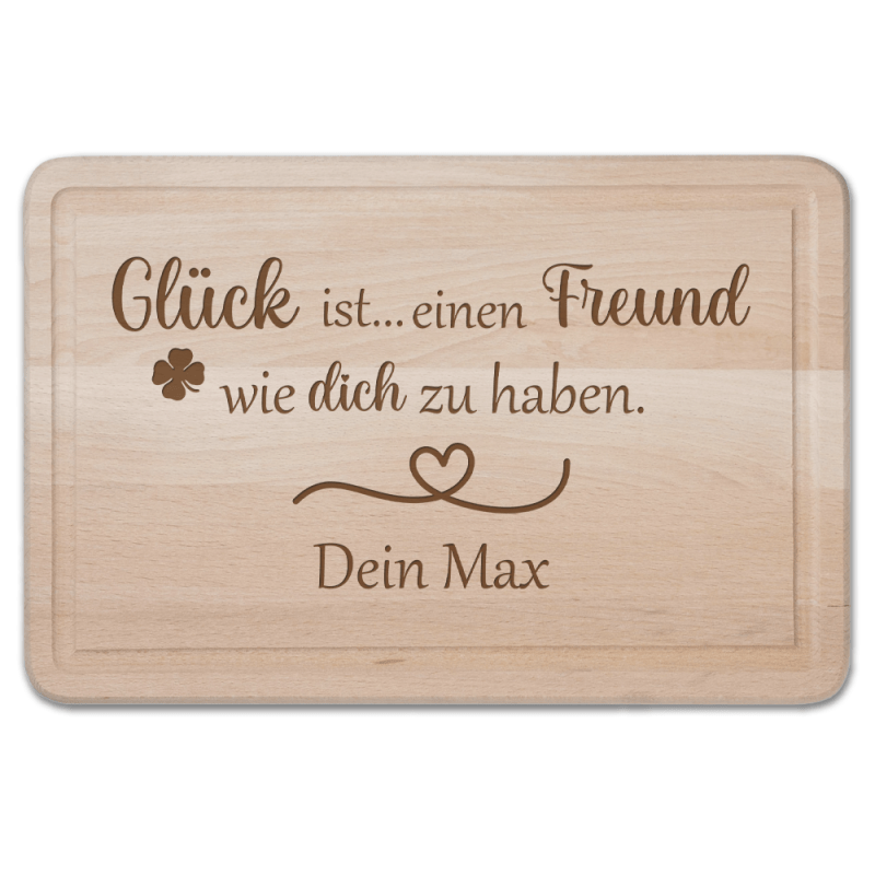 Bild von schneidebrett glueck ist einenpng | Individuelle 🎁 persönliche 🎁 personalisierte Geschenke bedruckt ▪ bestickt ▪ graviert