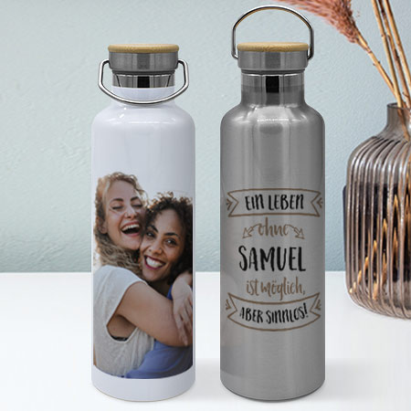 Bild von thermosflasche mit bambusdeckejpg | Individuelle 🎁 persönliche 🎁 personalisierte Geschenke bedruckt ▪ bestickt ▪ graviert